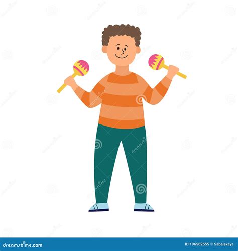 Illustrazione di una persona che suona le maracas con energia