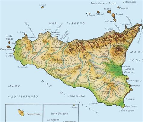 Mappa della Sicilia con evidenziate le rotte commerciali arabe