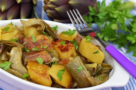 Carciofi e patate al vapore