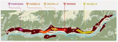 Mappa della Valtellina con evidenziata la zona di produzione del Bitto