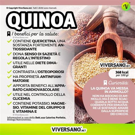 Infografica sui benefici della quinoa