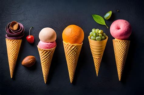 varietà di coni gelato