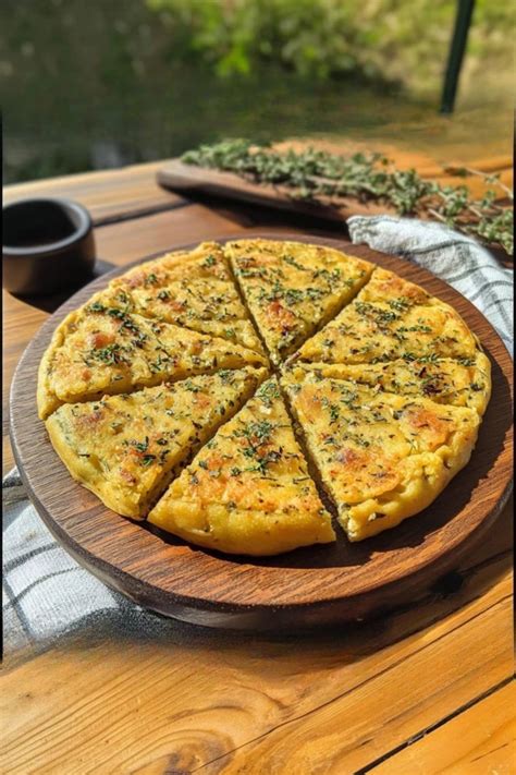 Un primo piano della consistenza della farinata: croccante fuori e morbida dentro