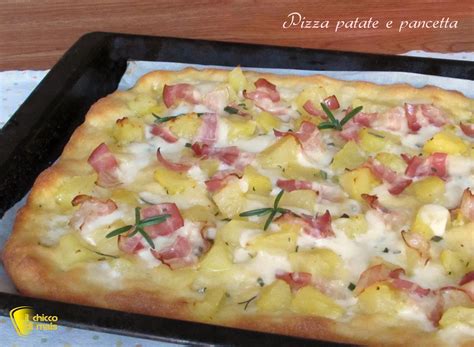 Ingredienti per pizza con patate e pancetta